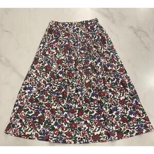 Vintage floral cottagecore grannychic fall color cotton skirt